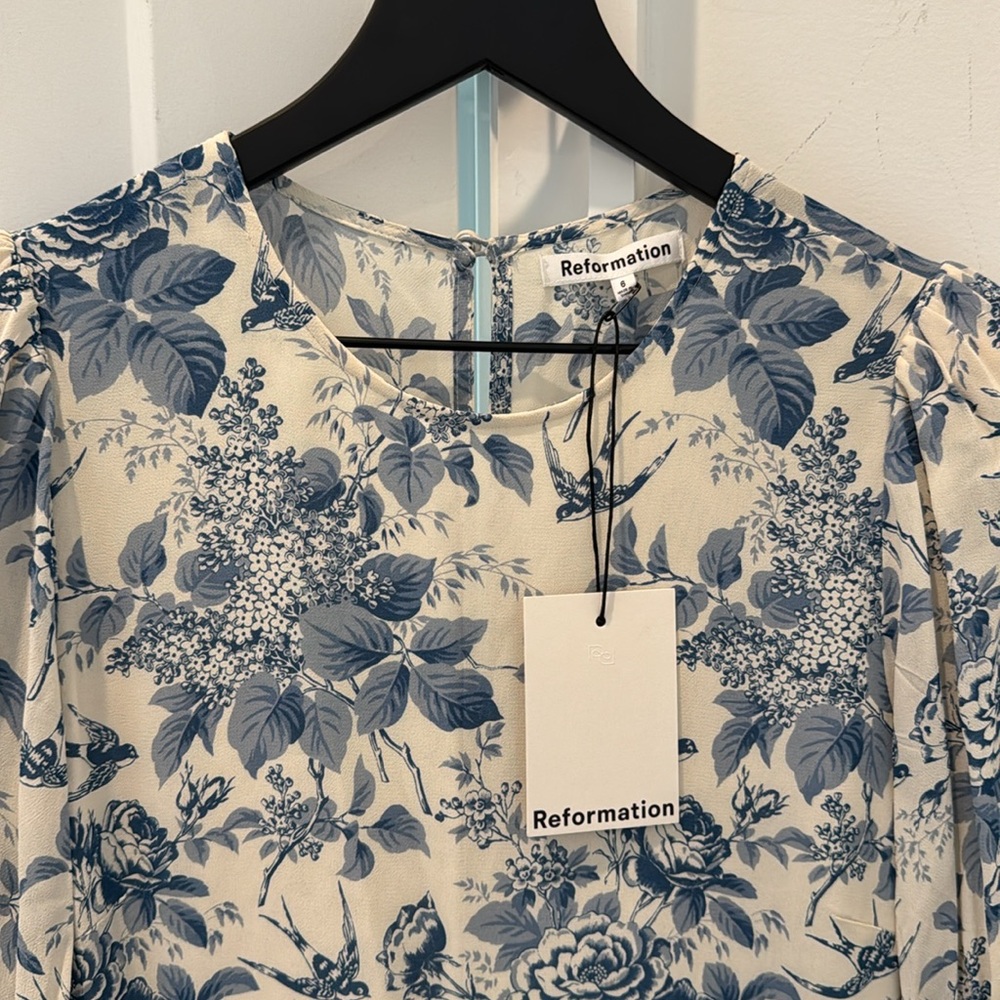 Reformation Blue Floral Midi Dress - Picture 3 of 8